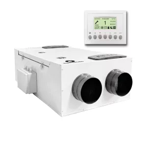   Aerauliqa QR-180A központi hővisszanyerős szellőztető, LCD kijelzős vezérléssel