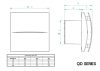 Aerauliqa QD-150HT BB ventilátor utószellőztető és páraérzékelő funkcióval, beépített pillangószeleppel