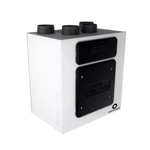 Aerauliqa QR-400A központi hővisszanyerős szellőztető, LCD kijelzős vezérléssel