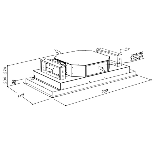 Sirius - Páraelszívó SLT-958 H200 TW Inox