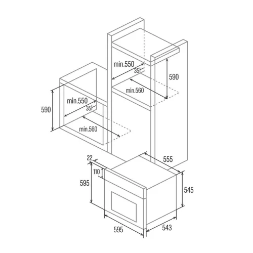 CATA - Beépíthető sütő MDS-8008 X AIR FRYER + Ajándék Pizzasütő szett!