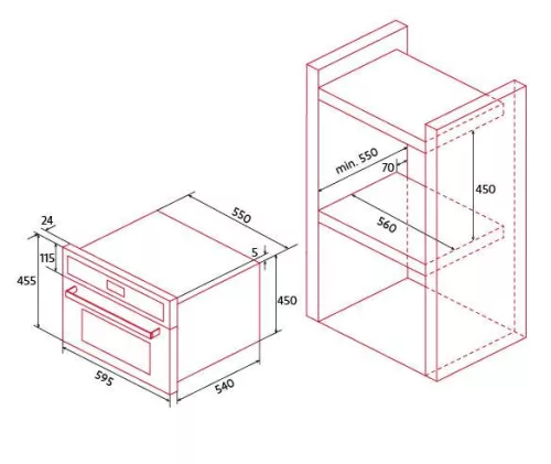 NODOR - Beépíthető sütő NorChef MO-4800 CU