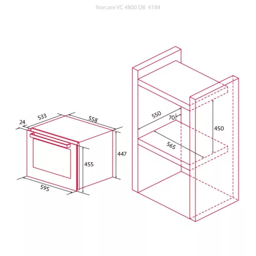 NODOR - Beépíthető borhűtő NorCare VC-4800 SW fehér