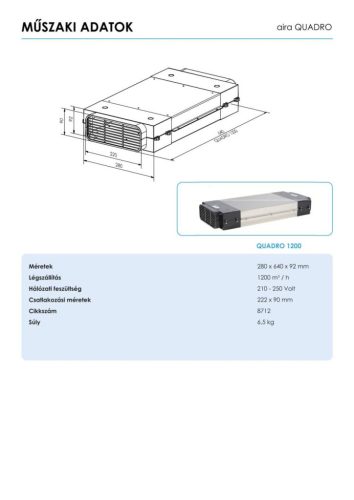 AIRA - Plazma szűrő páraelszívókhoz QUADRO 1200 R