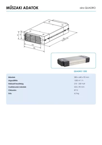 AIRA - Plazma szűrő páraelszívókhoz QUADRO 1200 R