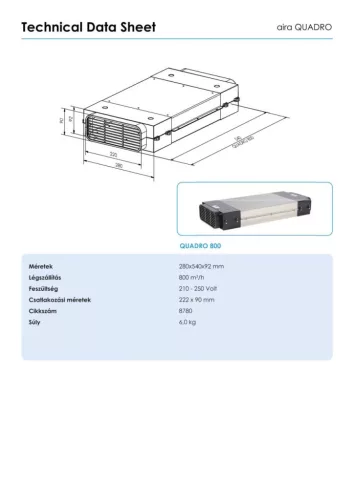 AIRA - Plazma szűrő páraelszívókhoz QUADRO 800 R