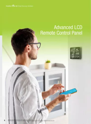 HOLTOP CFA-500T központi hővisszanyerős szellőztető ENTALPIA hőcserélővel, hőmérséklet és páraérzékelő szenzorral