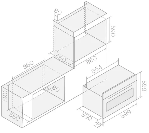 ELICA - Beépíthető sütő VIRTUS MULTI 90 TFT BL + Pizzaszett